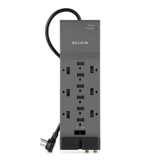 Belkin BE11223410 Surge Protector, 12 Outlets, Gray - Default Title