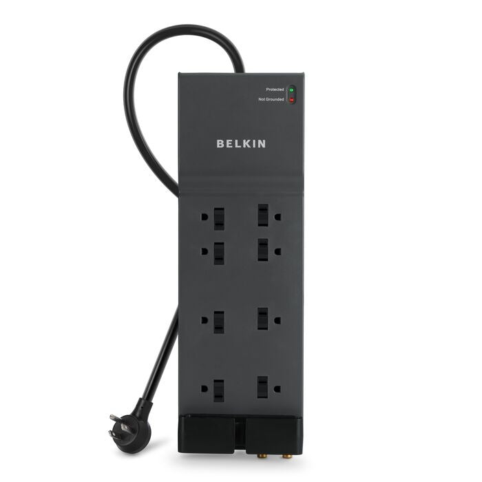 Belkin BE10823012 Surge Protector, 8 Outlets, Gray - Default Title