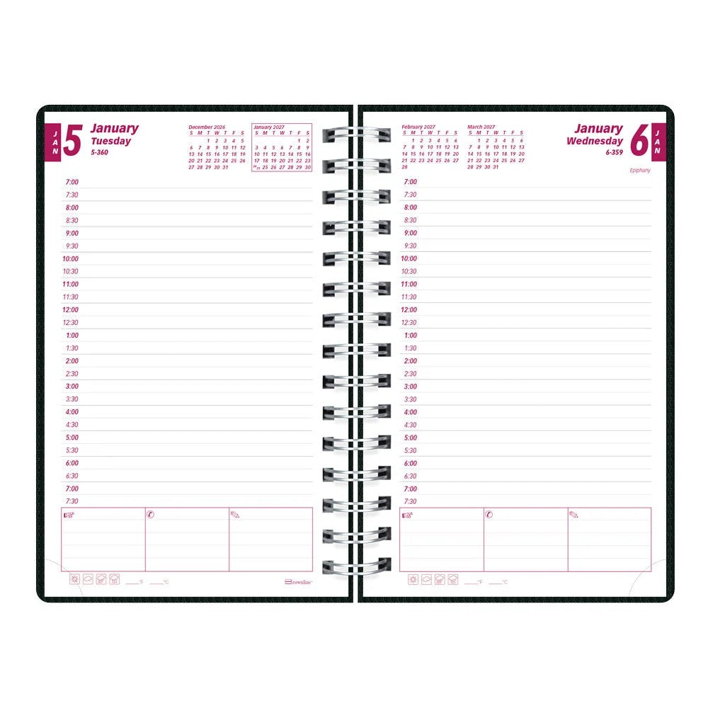 Brownline CB634VBLK Daily Planner, 5" x 8" - photo 3