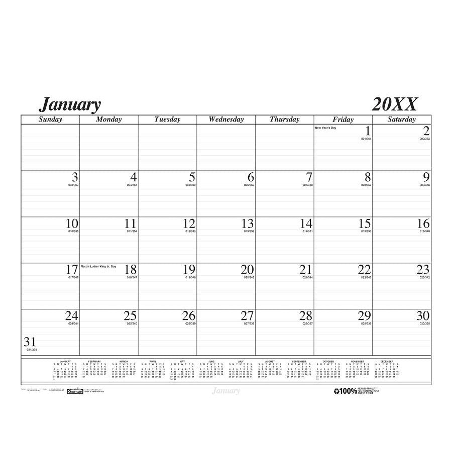 House of Doolittle HOD124 Paper Monthly January, 17" x 22", White - Default Title
