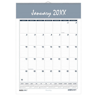 House of Doolittle HOD332 Paper Monthly January, 12" x 17", White - Default Title