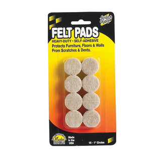 Master Caster 88496 Felt Pads, 1" Diameter, 16/Pack - Default Title