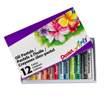 Pentel PHN12 Oil Pastel Set, 12 Colors, Assorted - Default Title