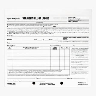 Rediform 44301 Paper Bill Of Lading Short Form, 7" x 8 1/2", 250/Pack - Default Title