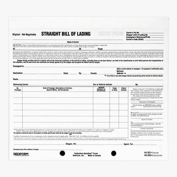 Rediform 44301 Paper Bill Of Lading Short Form, 7" x 8 1/2", 250/Pack - Default Title