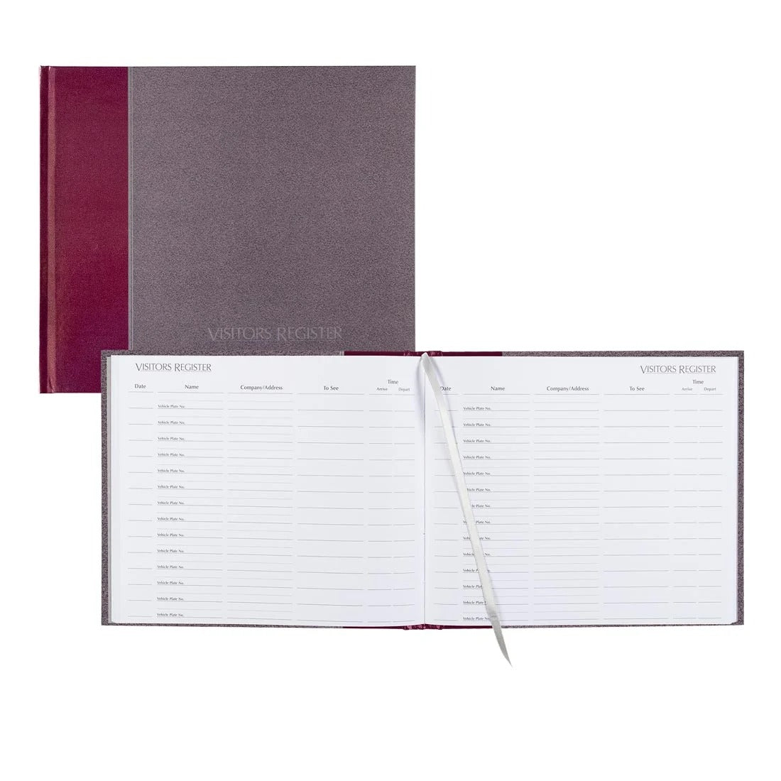 Rediform Visitor Register Book, 8 1/2" x 9 7/8" - Burgundy