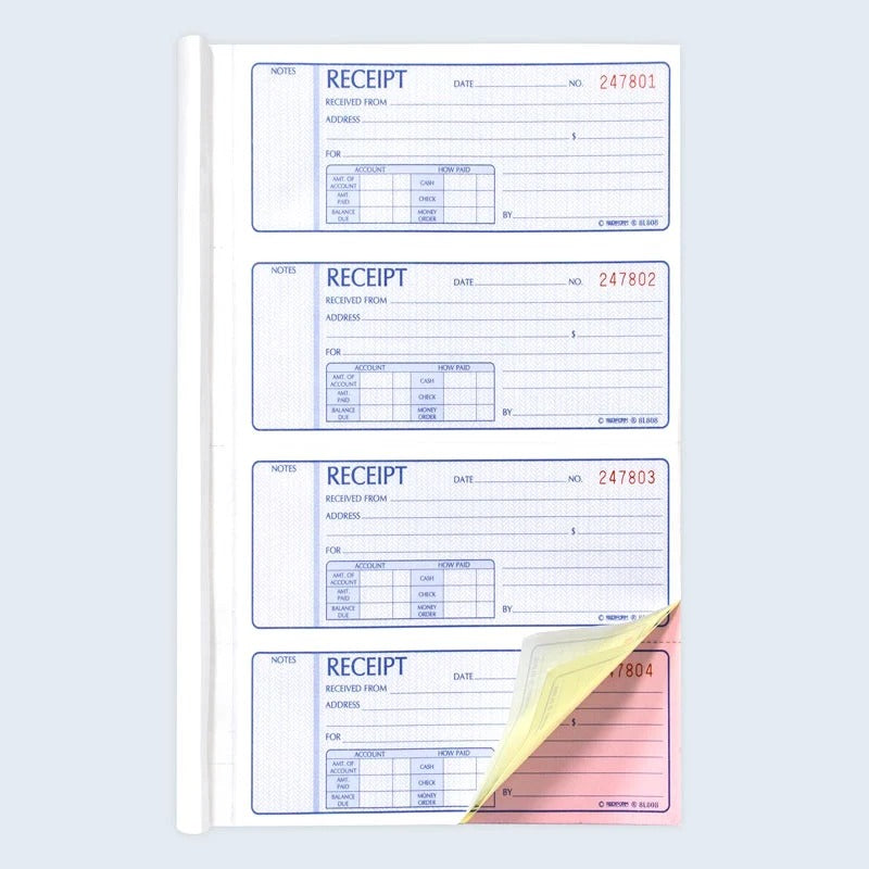 Rediform 8L808 Paper Receipt Book, 7" x 11" - photo 3