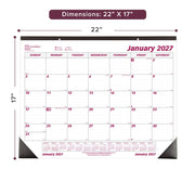 Brownline C1731 Paper Monthly January, 17" x 22", Burgundy - photo 2