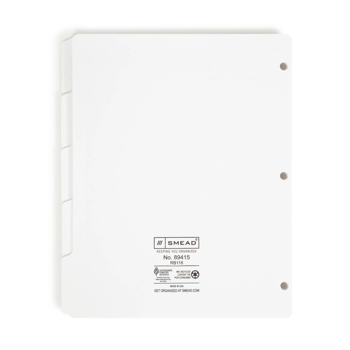 Smead 89415 Post Consumer Divider, 8 1/2" x 11", White, 20/Box - photo 5