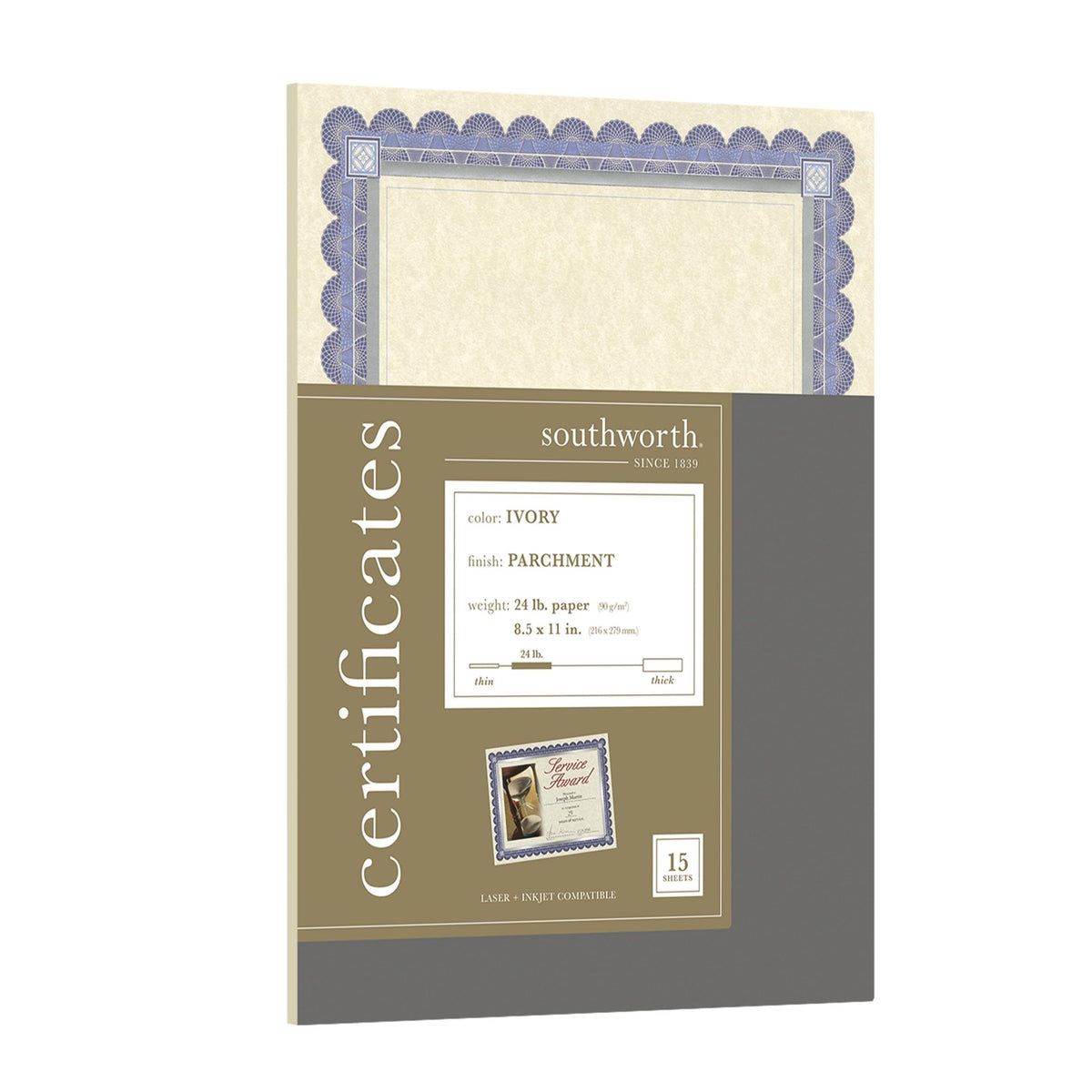 Southworth SOUCT1R Certificate Paper, 8 1/2" x 11", Ivory - Default Title