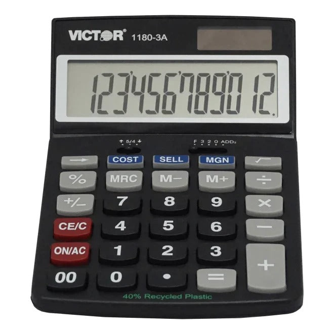Victor 1180-3A Calculator, 4 3/4" x 6 1/2", Black - photo 3