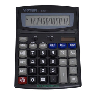 Victor VCT1190 Calculator, 5 7/8" x 7 3/4", Black - Default Title