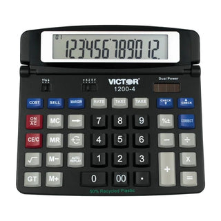 Victor 1200-4 Calculator, 6 3/8" x 7 1/4", Black - Default Title