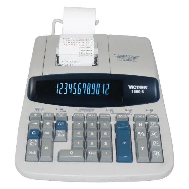 Victor 1560-6 Printing Calculator, 8 3/4" Wide, Beige - photo 2