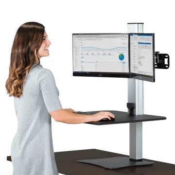 Victor DC450 Sit-Stand Workstation, 28" Wide, Black - photo 2