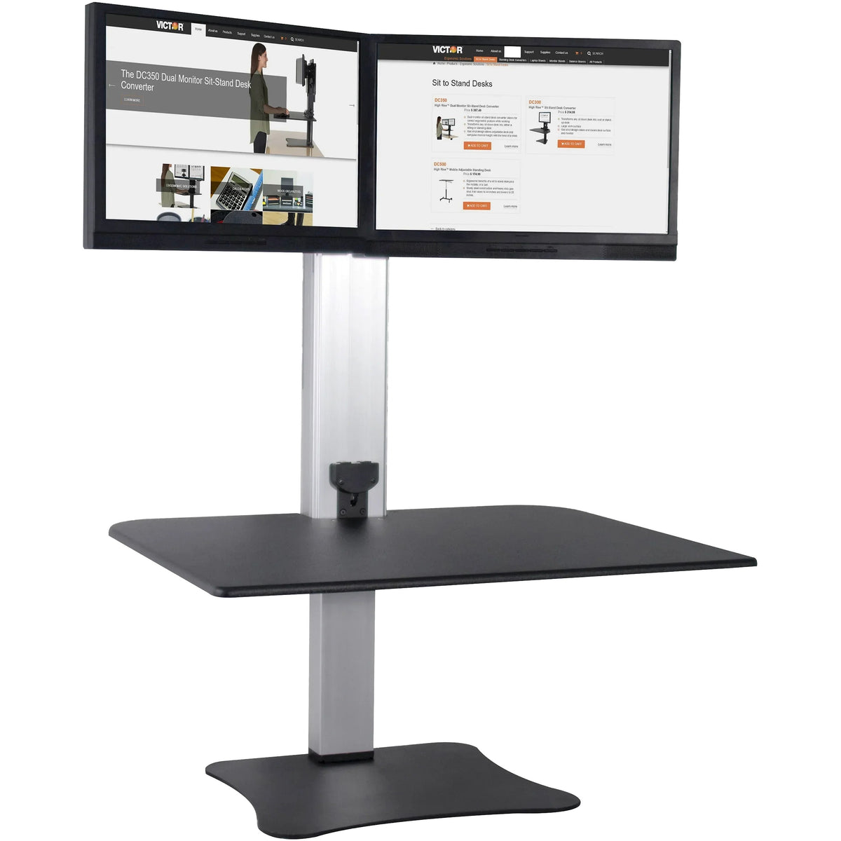 Victor DC450 Sit-Stand Workstation, 28" Wide, Black - photo 3