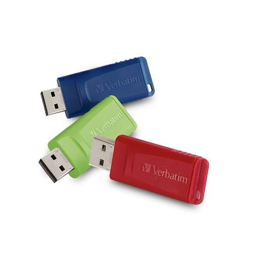 Verbatim 99811 USB Flash Drive, 32 GB, Assorted, 3/Pack