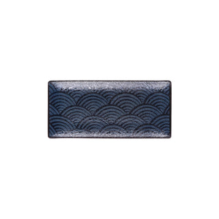 Elite Global Solutions B230090 Catalina Melamine Platter, 4 1/4" x 9", Blue, 6/Case - Glossy Patterned