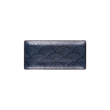 Elite Global Solutions B230090 Catalina Melamine Platter, 4 1/4" x 9", Blue, 6/Case - Glossy Patterned