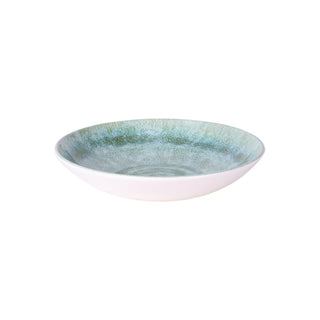 Elite Global Solutions B427090 Monet Melamine Bowl, 36 oz., 6/Case - Sea Moss Reactive Glaze
