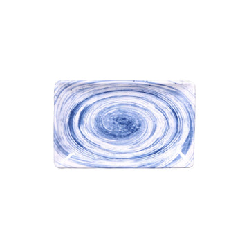 Elite Global Solutions D851RC Van Gogh Black Melamine Plate, 5 3/8" x 8 1/2", 6/Case - Blue