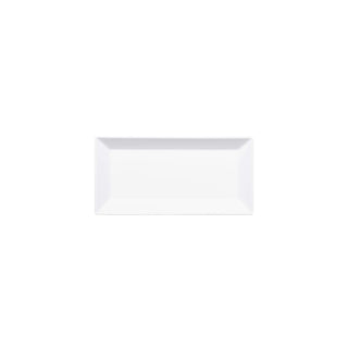 Elite Global Solutions DMP94 Stratus Black Melamine Plate, 4 3/4" x 9 3/8" - White
