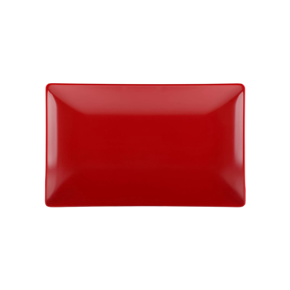 Elite Global Solutions JW1382T Karma Red Melamine Plate, 8" x 13", 6/Case - Black Red