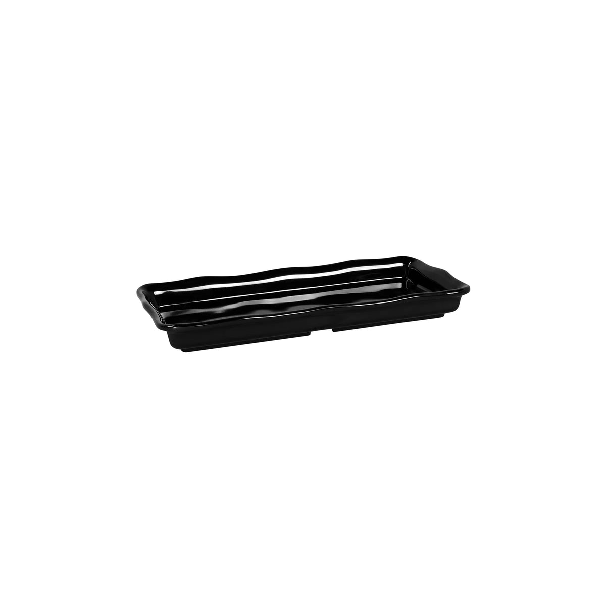 Elite Global Solutions The Edge Melamine Tray, Black - 6 1/2" x 14" x 1 5/8"
