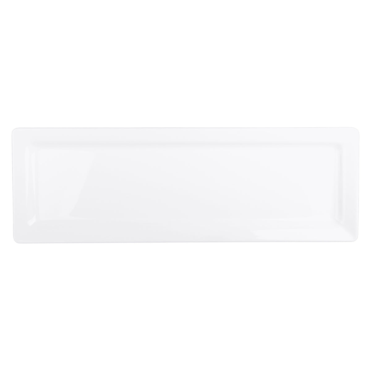 Elite Global Solutions Vogue Melamine Serving Platter, White - 7" x 21" x 1 1/4"