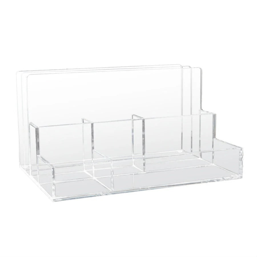 Kantek AD245 Acrylic Desk Organizer, 10 1/2" Wide, Clear - photo 2