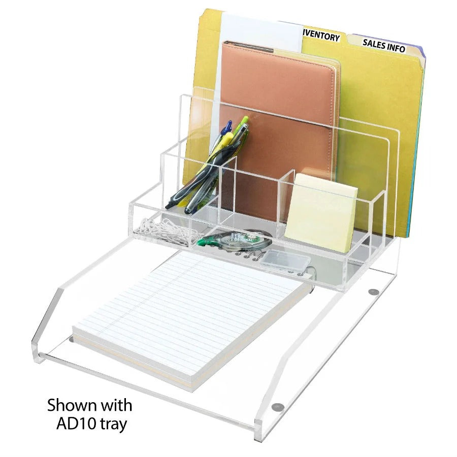 Kantek AD245 Acrylic Desk Organizer, 10 1/2" Wide, Clear - photo 3