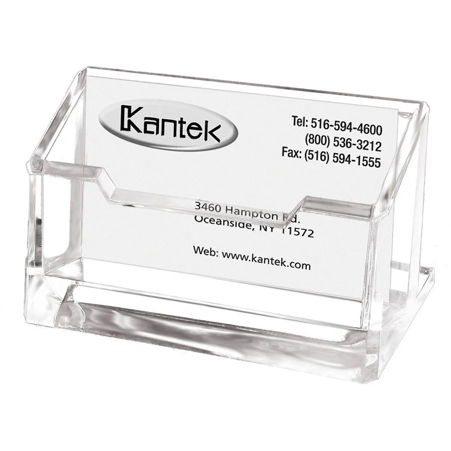 Kantek AD30 Acrylic Business Card Holder, 4" Wide, Clear - Default Title