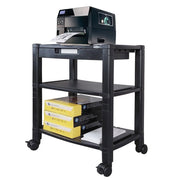 Kantek Printer Stand, 20" Wide, Black - 3 Shelves