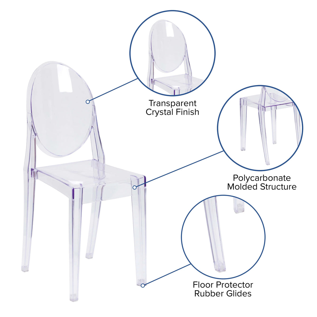 Flash Furniture Chair, Clear - photo 3