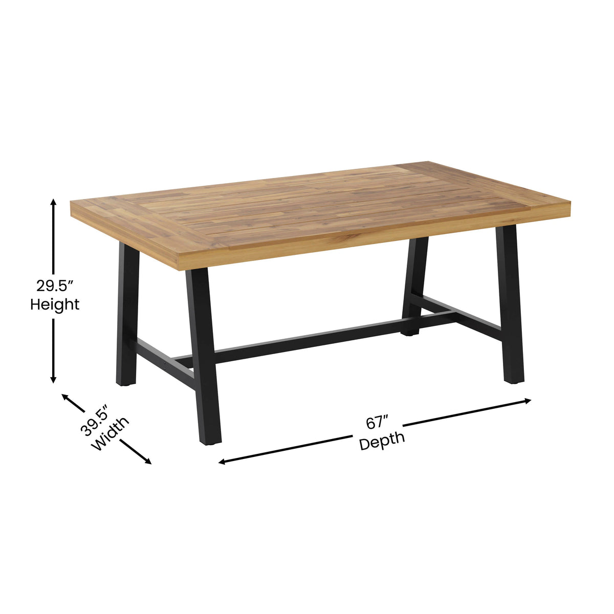 Flash Furniture TT-TT01122-1A-NAT-GG Table, 67" Wide, Brown - photo 4