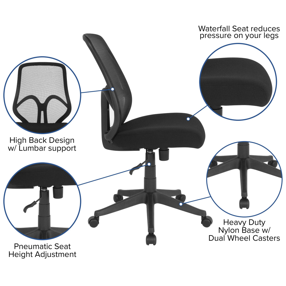 Flash Furniture GO-WY-193A-BK-GG Office Chair, 26 1/2" Wide, Black - photo 3