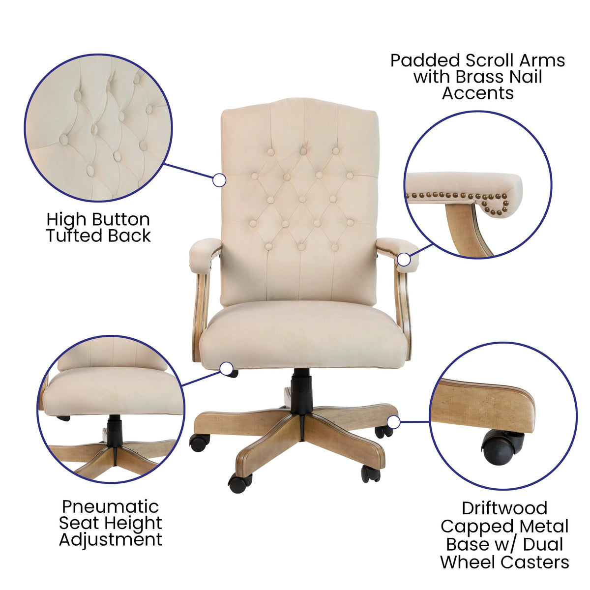 Flash Furniture 801L-LF0005-BK-LEA-GG Office Chair, 26" Wide, Black - photo 2