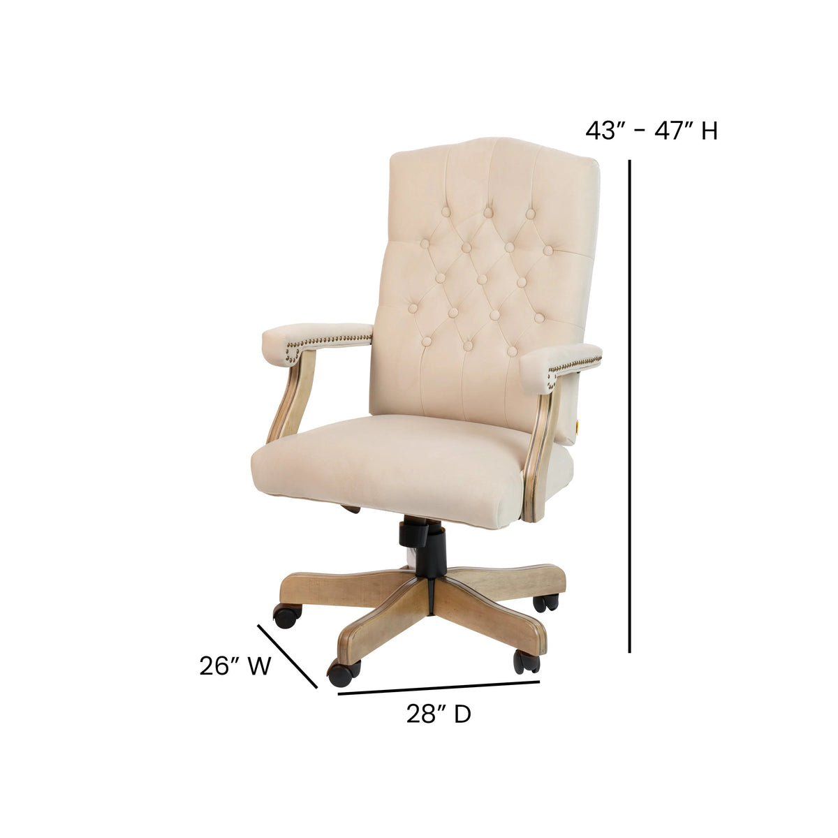 Flash Furniture 801L-LF0005-BK-LEA-GG Office Chair, 26" Wide, Black - photo 3