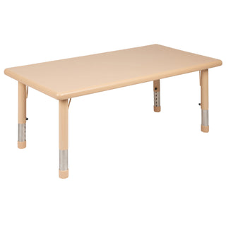Flash Furniture YU-YCX Activity Table, 14 1/2 - 23 3/4" High, Beige - Rectangle