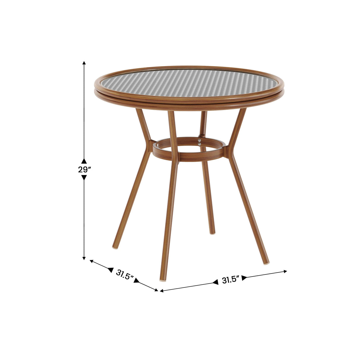 Flash Furniture SDA-AD641012-80 Lourdes Bistro Table, 200 lb. Capacity - photo 4