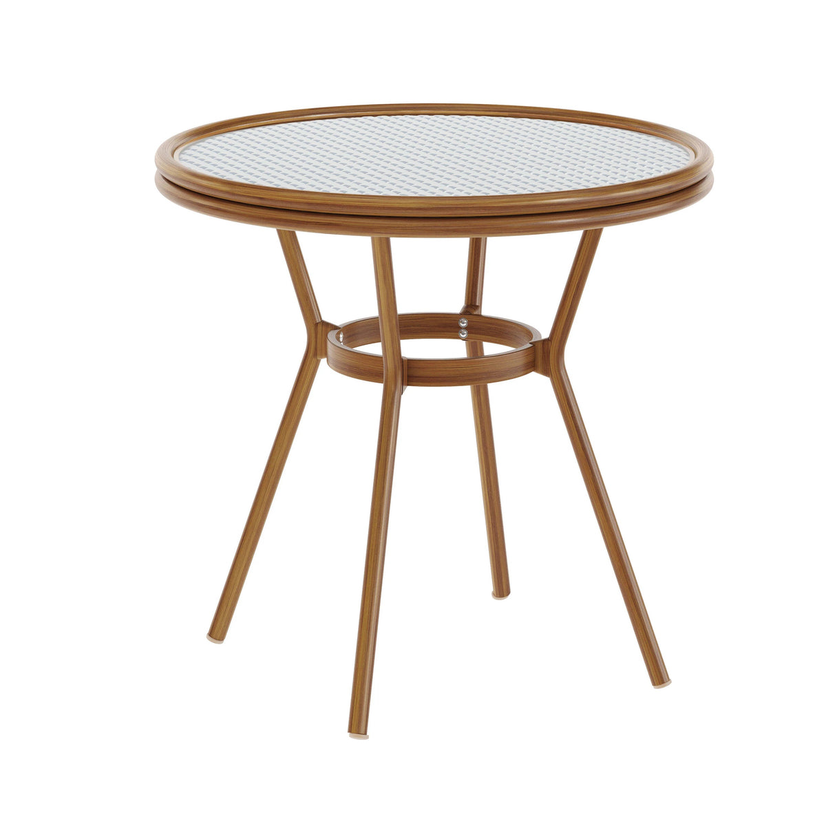 Flash Furniture SDA-AD641012-80 Lourdes Bistro Table, 200 lb. Capacity - SDA-AD641012-80-WHNVY-NAT-GG