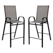 Flash Furniture 2-JJ-092H Bar Stool, 22" Wide, 2/Set - Gray
