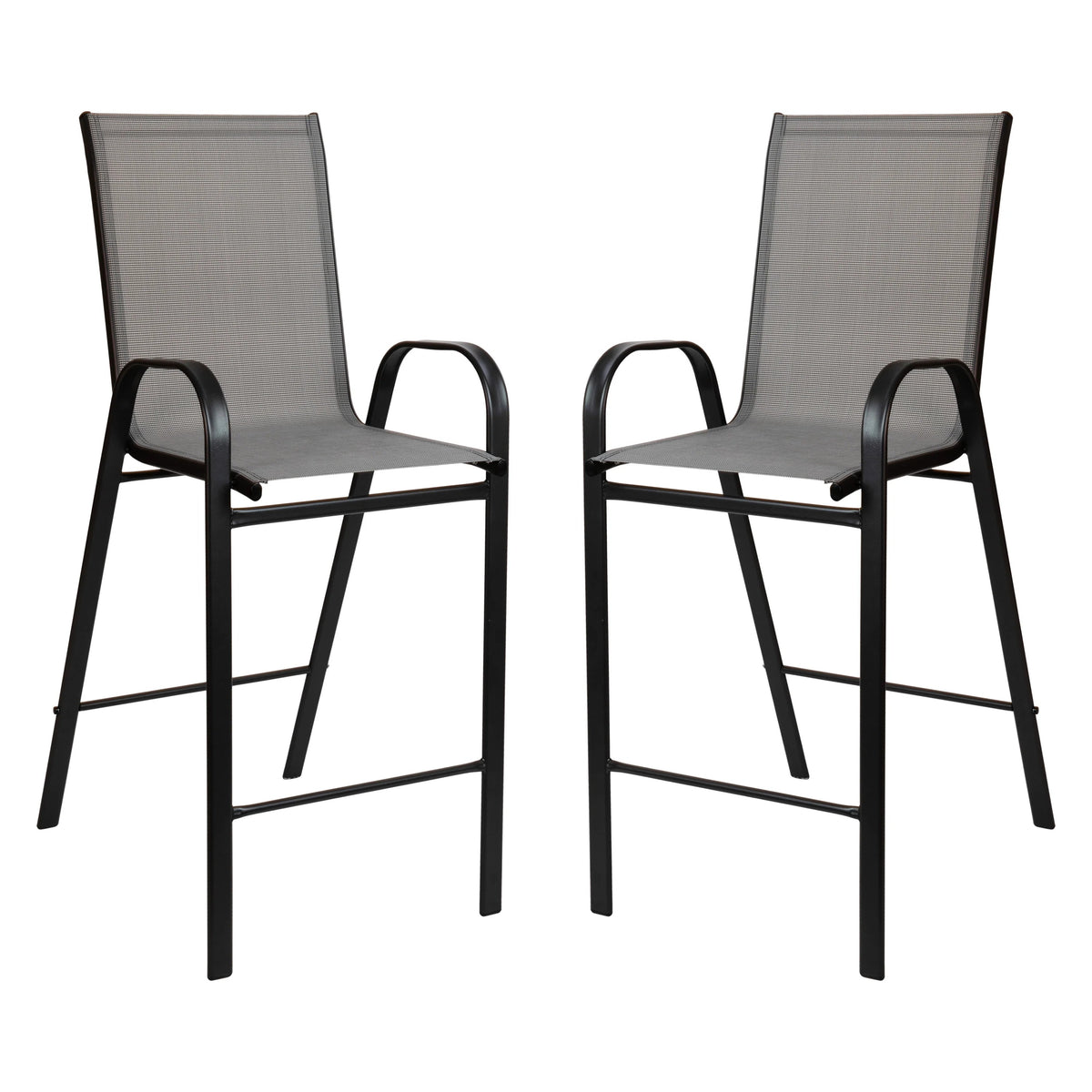 Flash Furniture 2-JJ-092H Bar Stool, 22" Wide, 2/Set - Gray