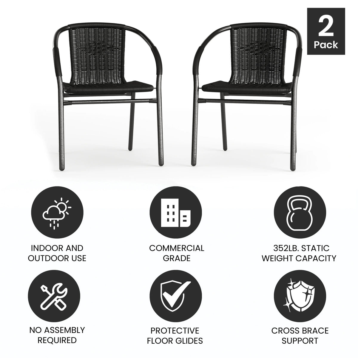 Flash Furniture 2-TLH-037 Chair, 21 3/4" Wide, 2/Case - photo 5