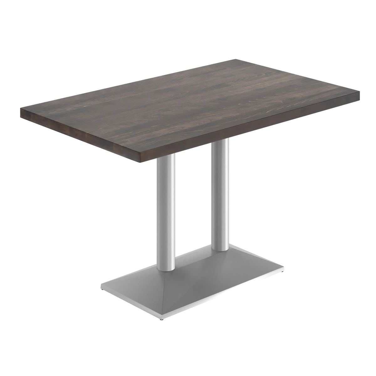 Flash Furniture GSF-REC3048-DKBRN Bennett Table, 30" x 48", Brown - Silver