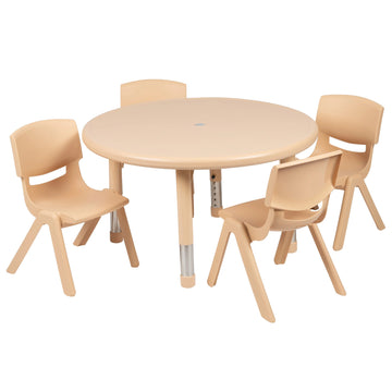 Flash Furniture YU-YCX-0073-2-ROUND-TBL Activity Table, 33" Diameter - Beige