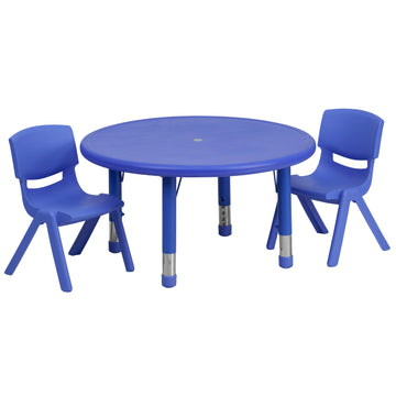 Flash Furniture YU-YCX Plastic Table, 220 lb. Capacity - Blue