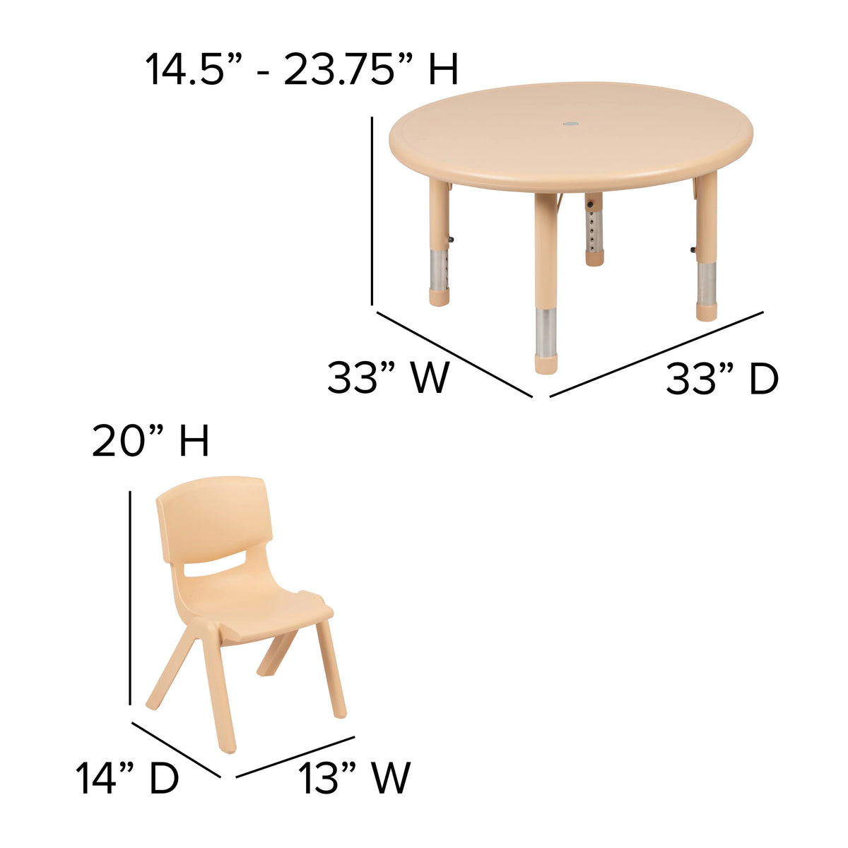 Flash Furniture YU-YCX Plastic Table, 220 lb. Capacity - photo 5