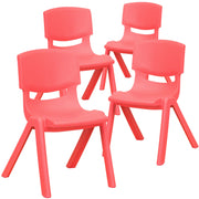 Flash Furniture 4-YU-YCX4-001 Whitney Chair Set, 13 1/4" Wide, 4/Set - Red