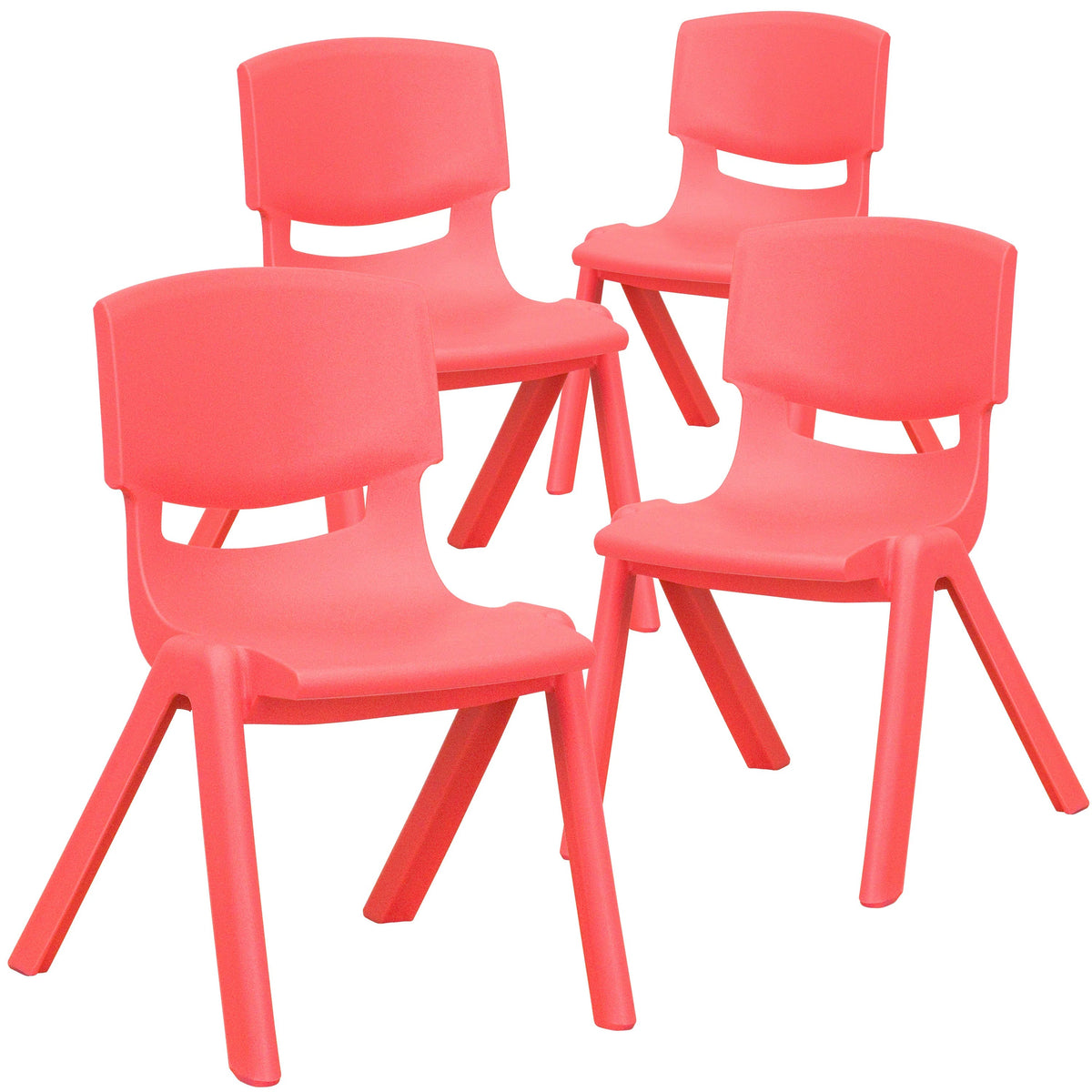 Flash Furniture 4-YU-YCX4-001 Whitney Chair Set, 13 1/4" Wide, 4/Set - Red